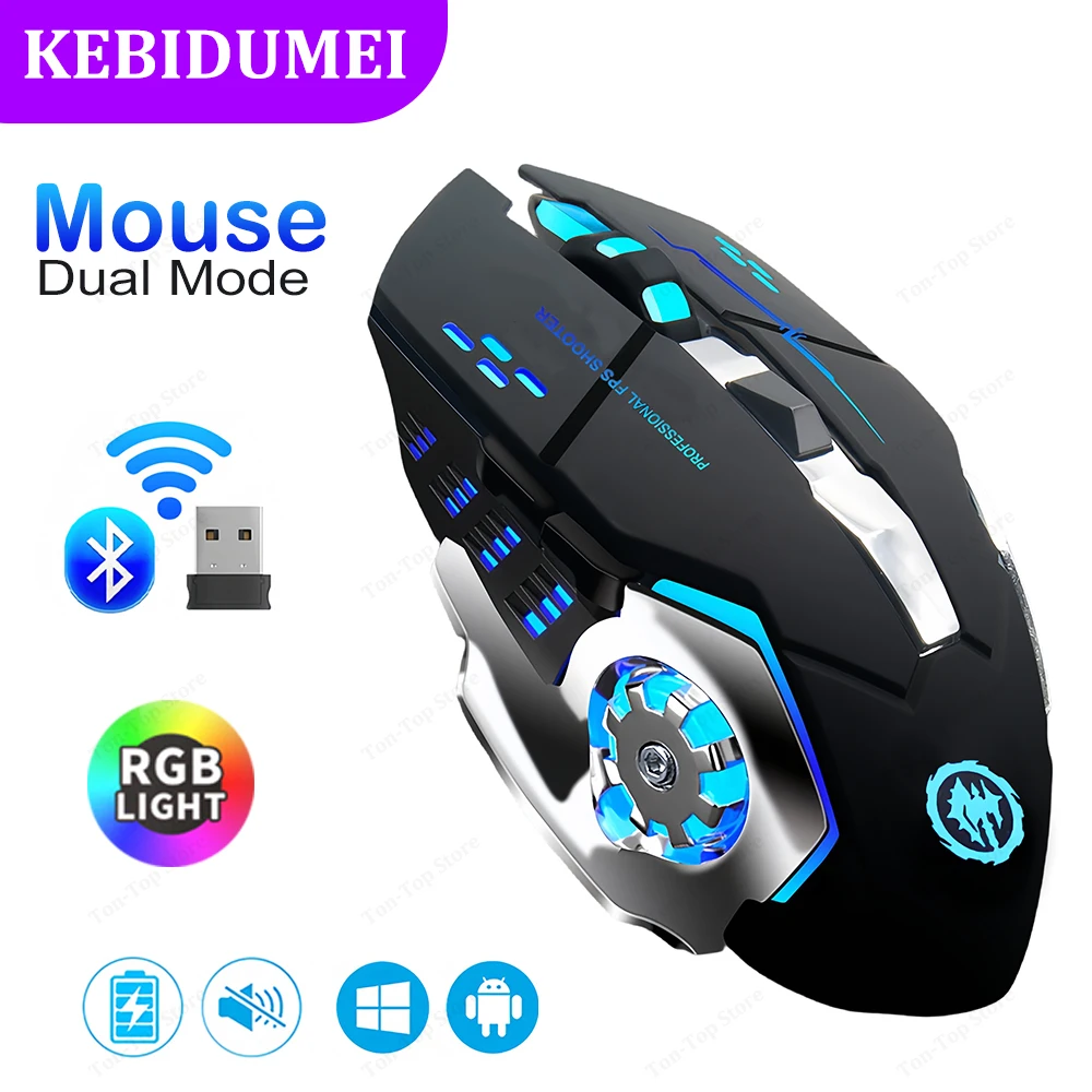 Auto Mouse Mover - Bluetooth 5.2 Mouse RGB Gaming Mouse