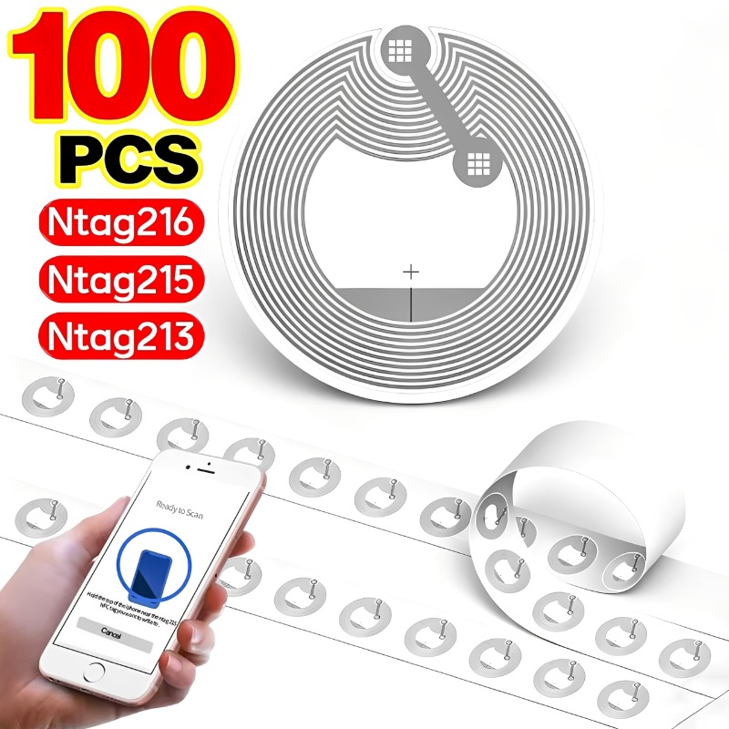 Nfc Tag Programmable - 100/5PCS NTAG213/NTAG215/NTAG216 NFC Tags Adhesive NFC