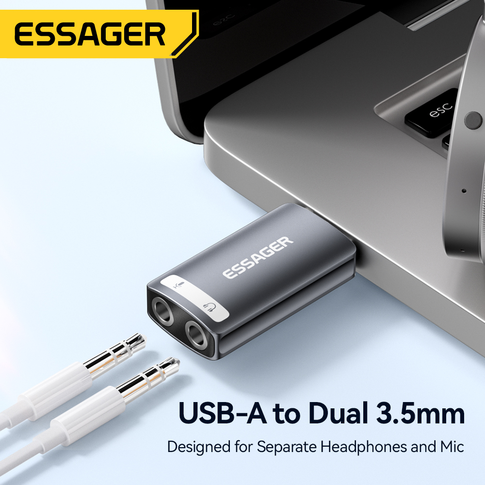 Essager USB Sound Card Externa - Usb Sound Card External ulasan dan harga