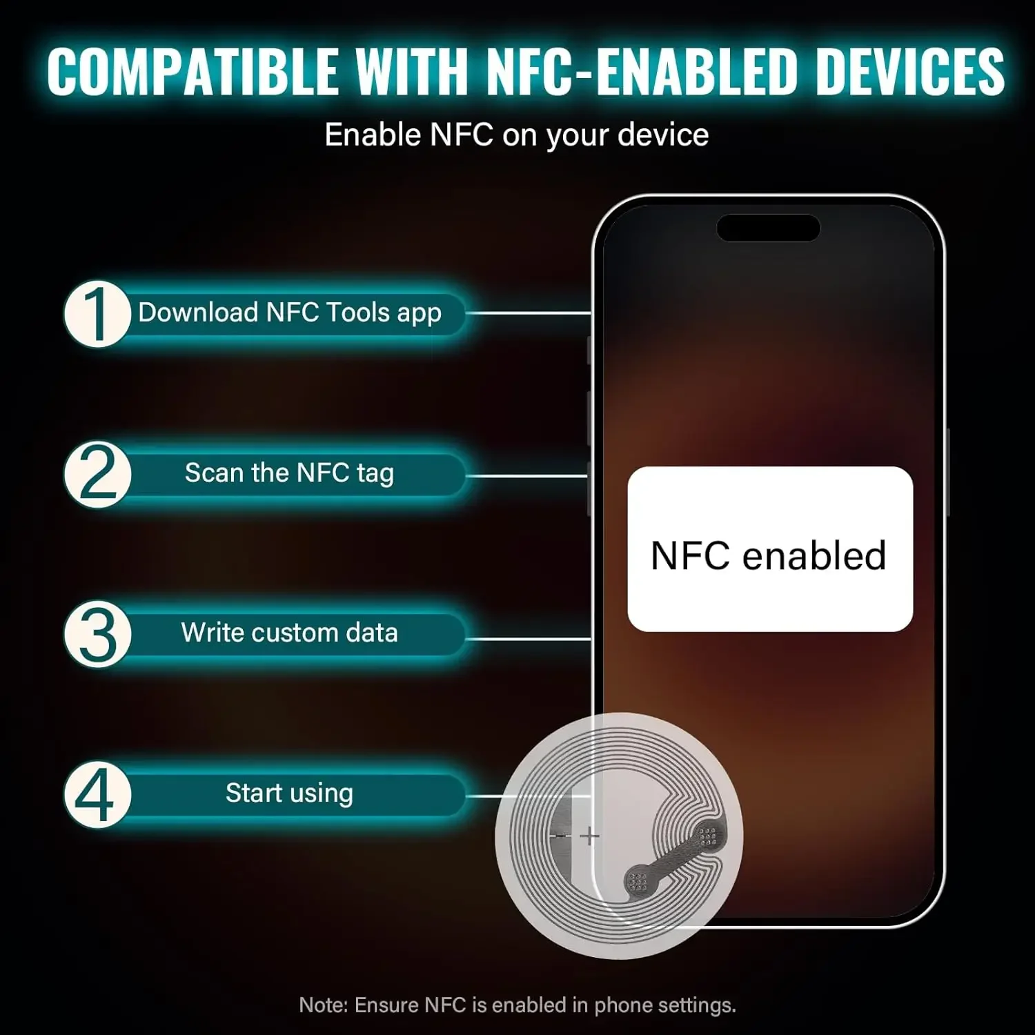 10-50Pcs High Capacity NTAG215 - Nfc Tag Programmable ulasan dan harga