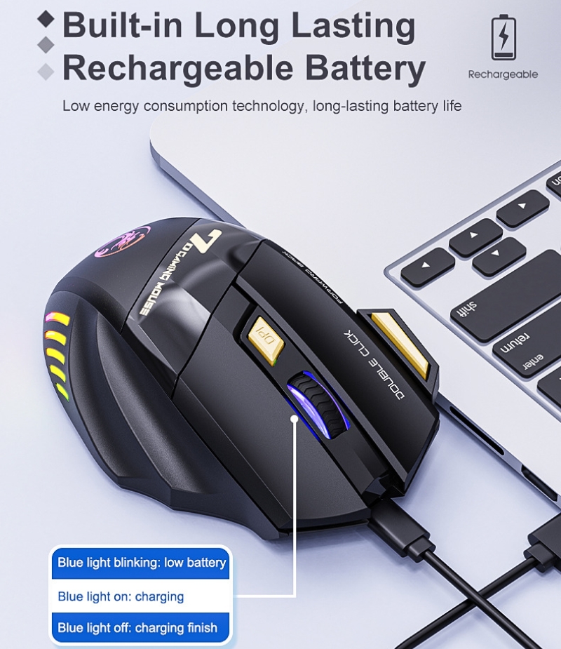 Wireless Gaming Mouse 2.4G Blu - Auto Mouse Mover ulasan dan harga