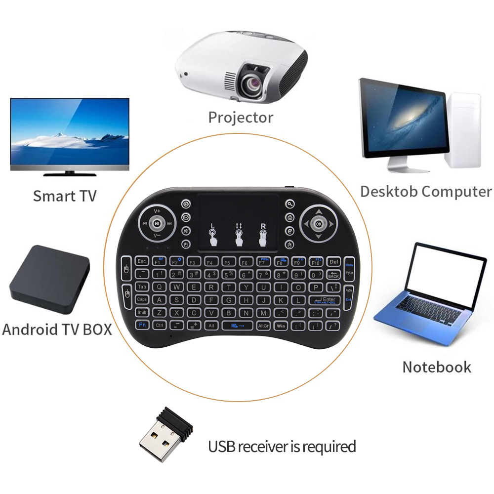 Backlit English Russian French - Wireless Keyboard Mini ulasan dan harga