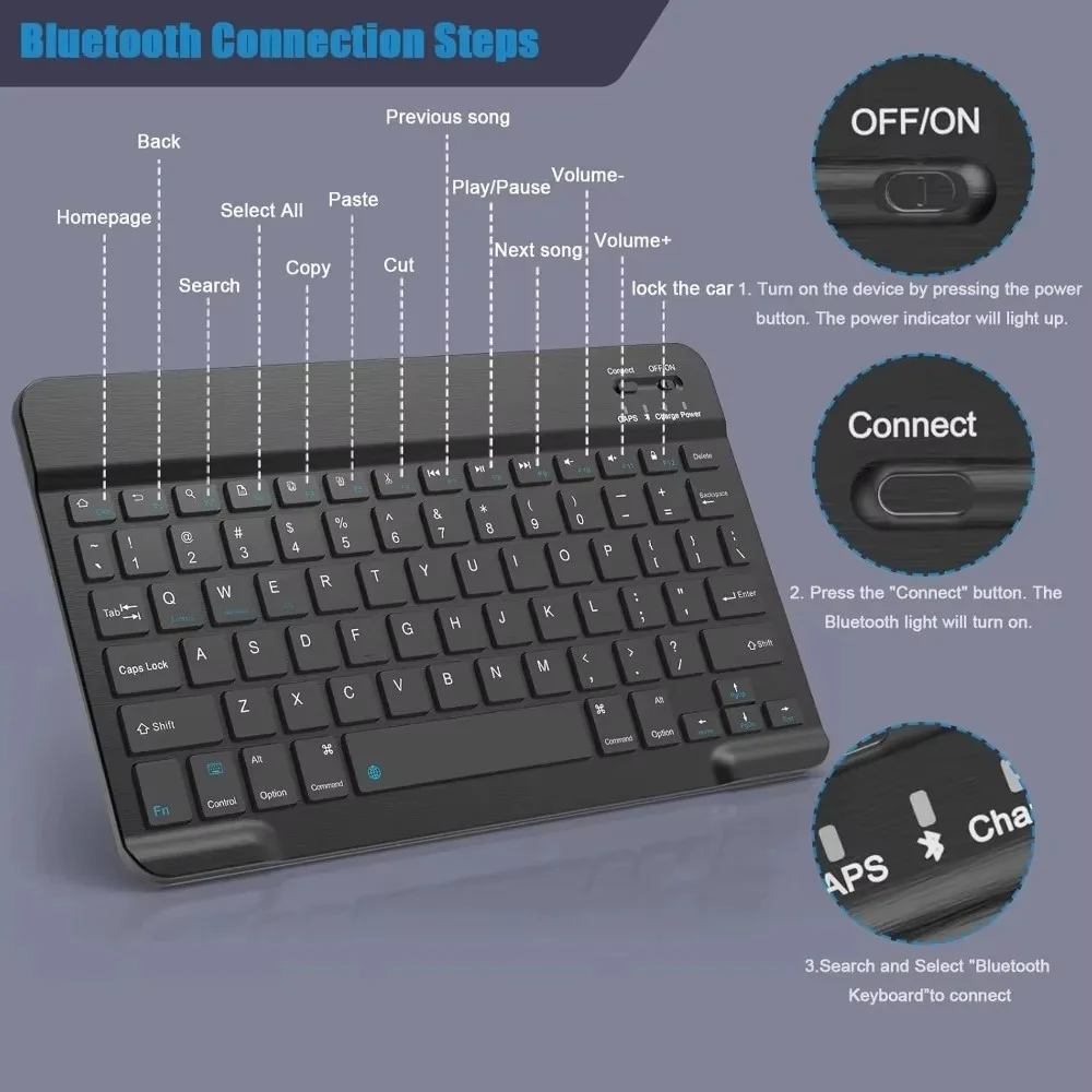 Bluetooth Keyboard for iPad 10 - Wireless Keyboard Mini ulasan dan harga